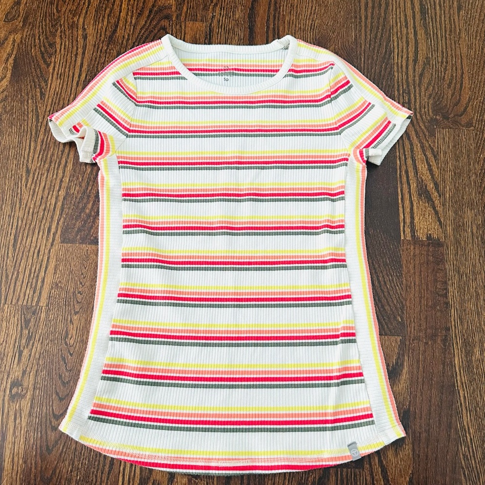 Talbots Striped Ribbed Short Sleeve Tee  size S